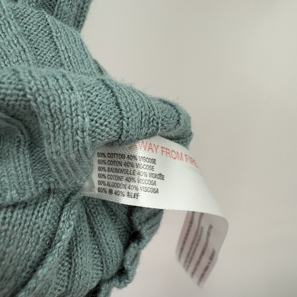 Free People Little Cutie Turquoise Button Down Crop Top Ribbed Size Medium - Picture 6 of 7